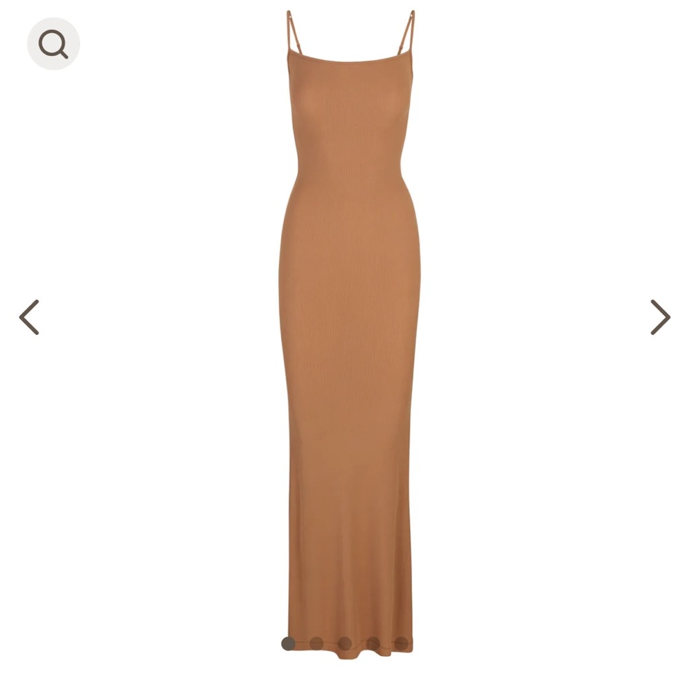 Skims SOFT LOUNGE LONG SLIP DRESS limited edition color Camel sold out new wtags